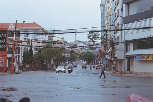 Jaywalker on City Street