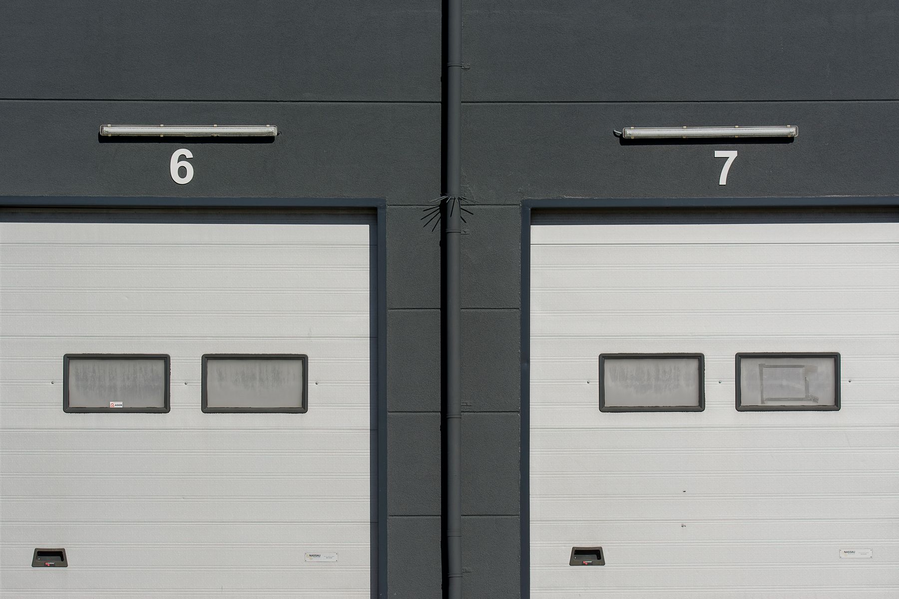 Modern commercial garage doors