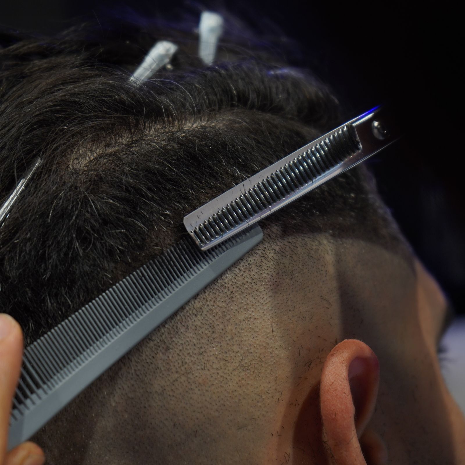 Scissor work close up