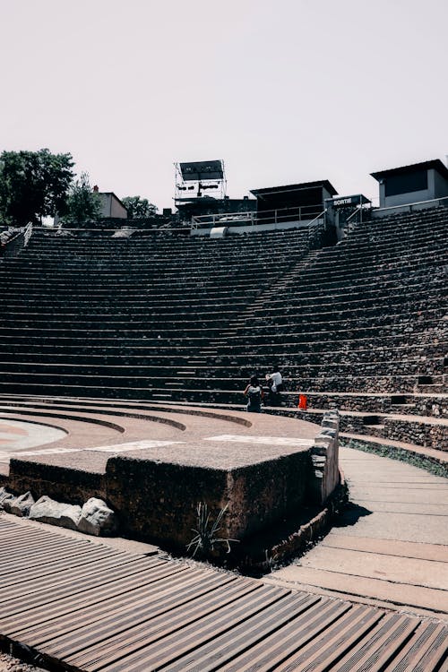 People in the Teatro de Galo-Romano in Fourviere Lyon France