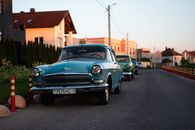 Classic Cars Parked on Side of the Road