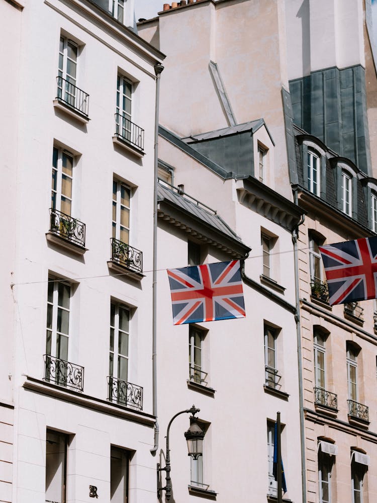 British Flags On Line In Town