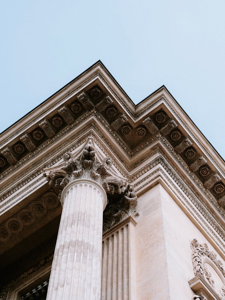 Ornamented Column And Top Of Building