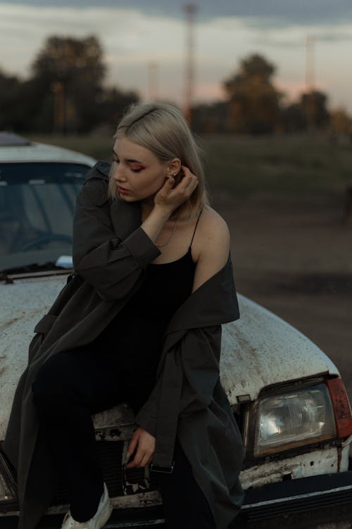 Woman on Car