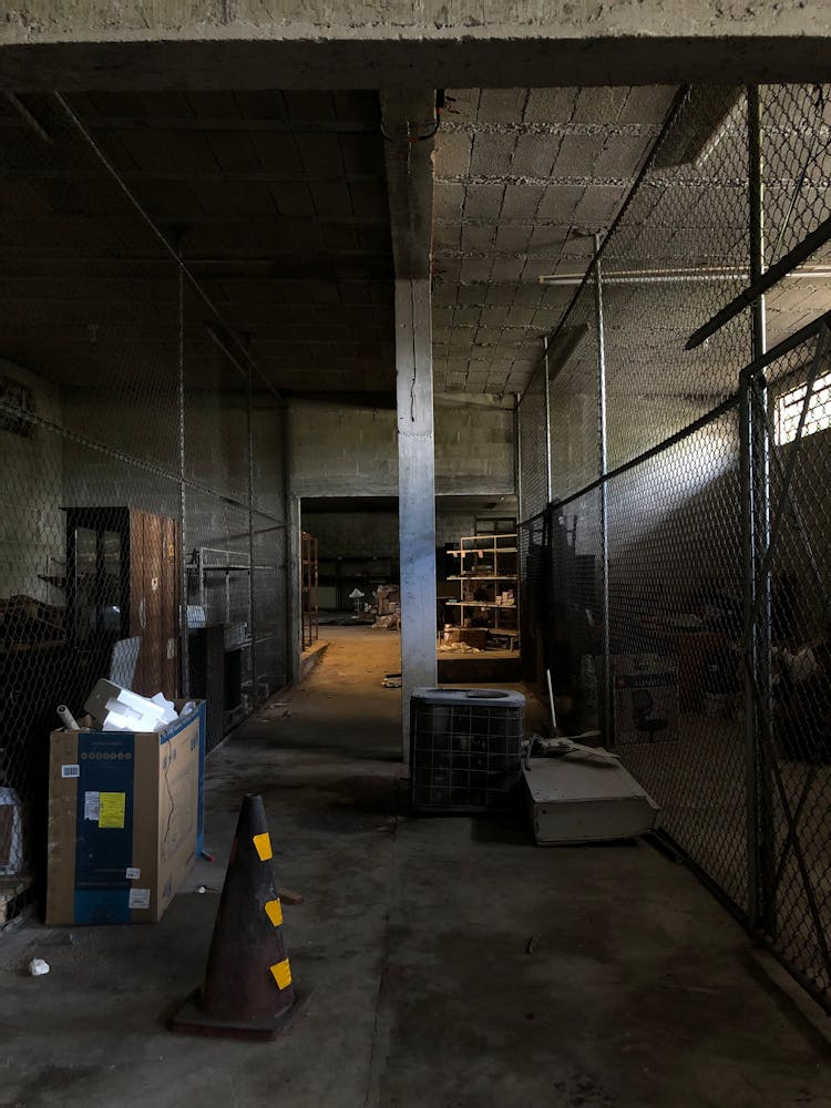 Dark Interior Of A Warehouse 