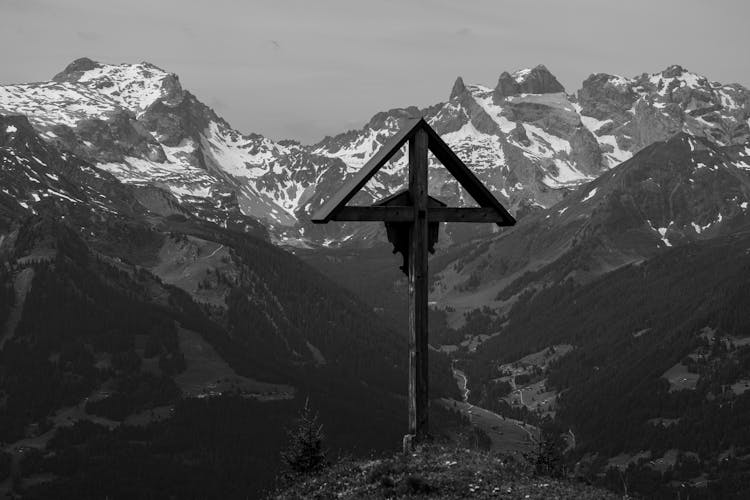 Wooden Sign In Mountains