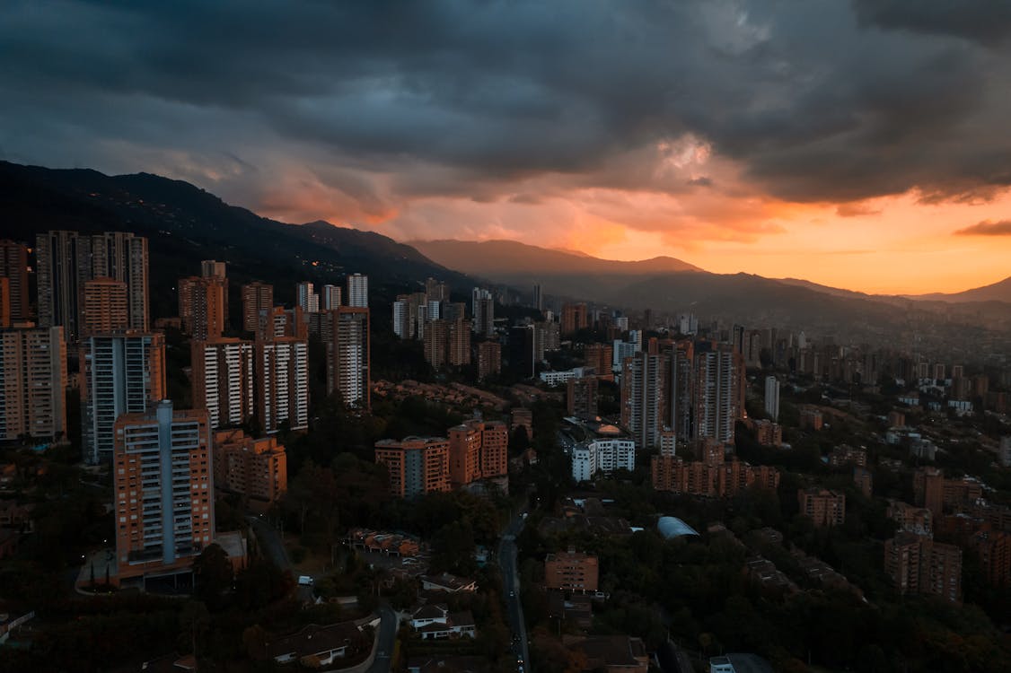 Free Sunset over Bogota in Colombia Stock Photo