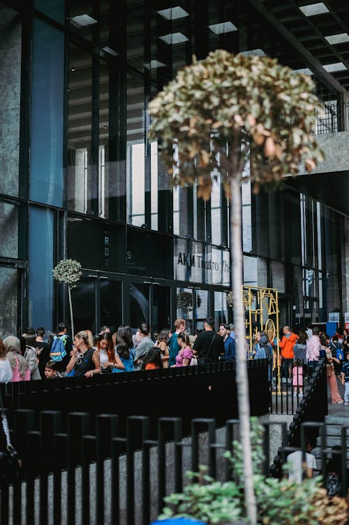 Crowd Inside a Modern Building 