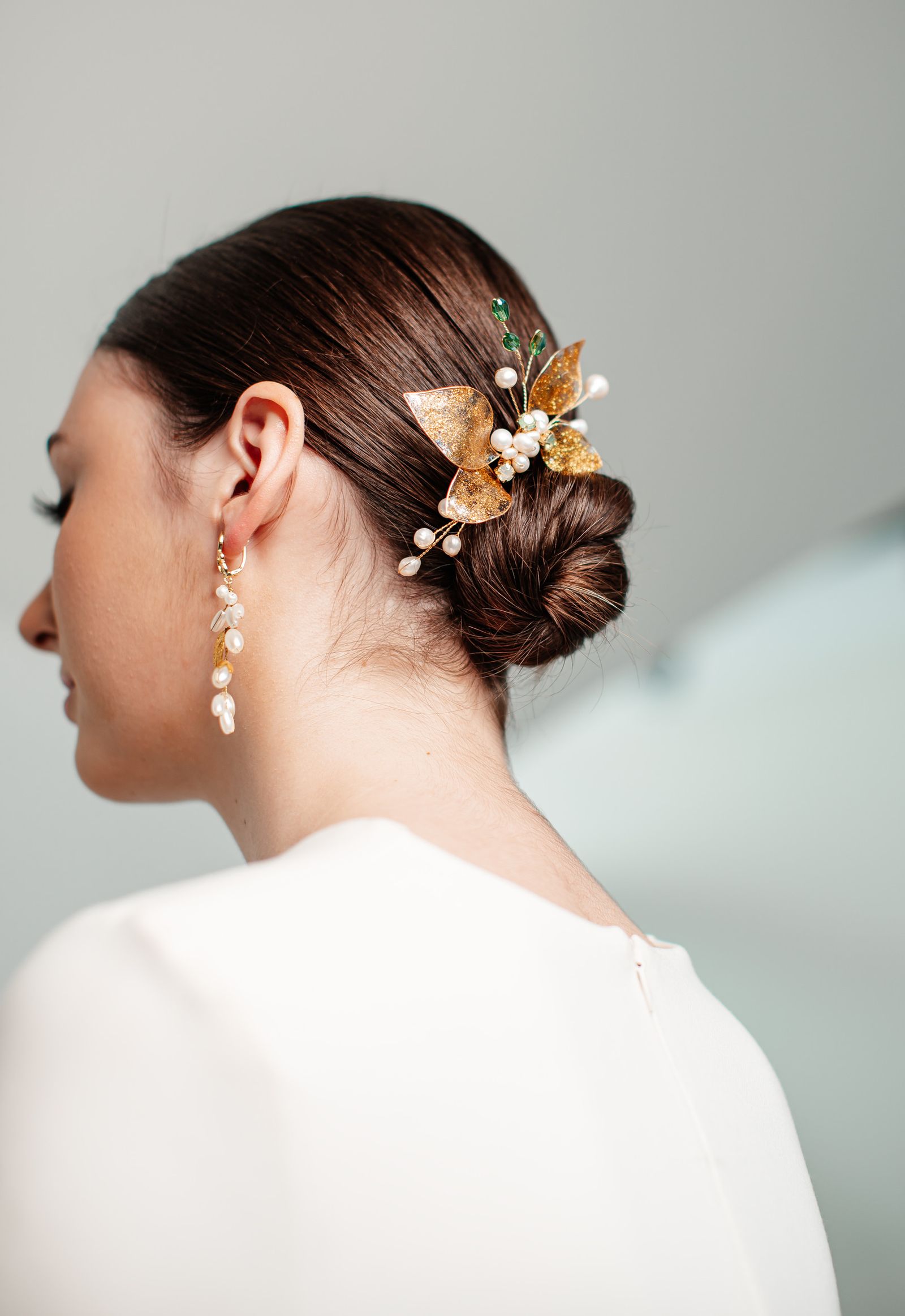 Soft romantic bridal updo