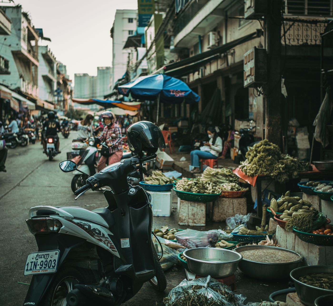 Farm produce at a rural market, Cambodia