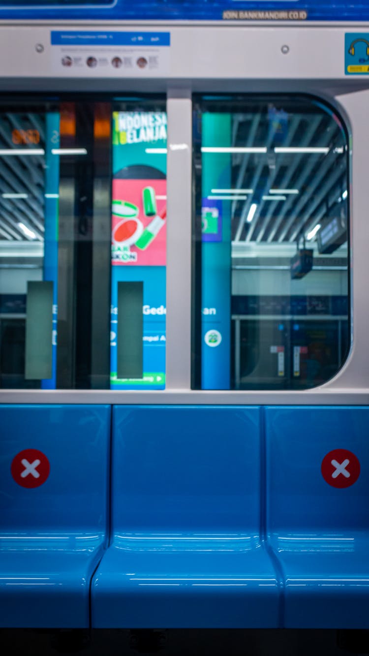 Train Seat With Physical Distance Mark