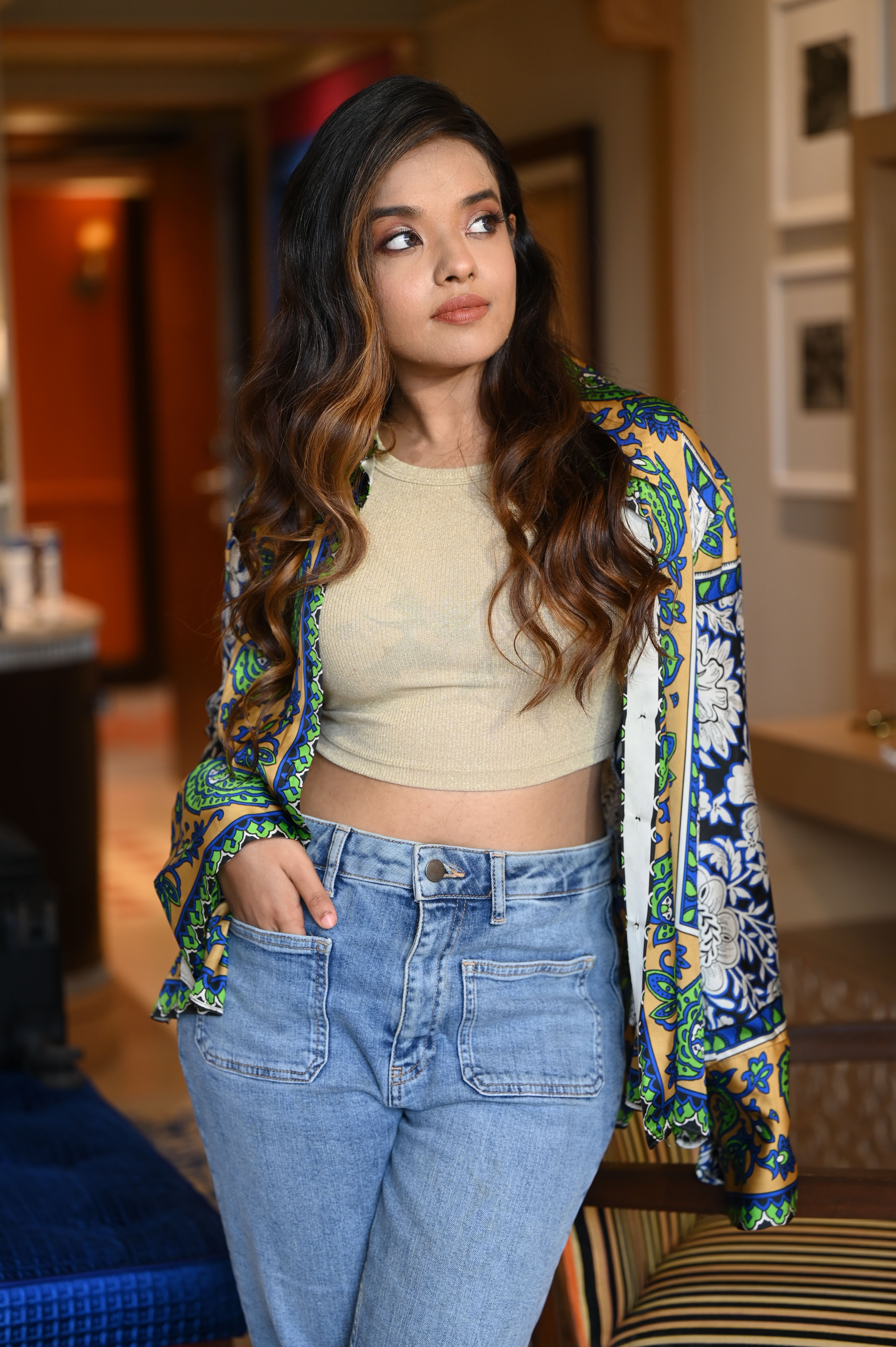 Cropped Bege Estampado
