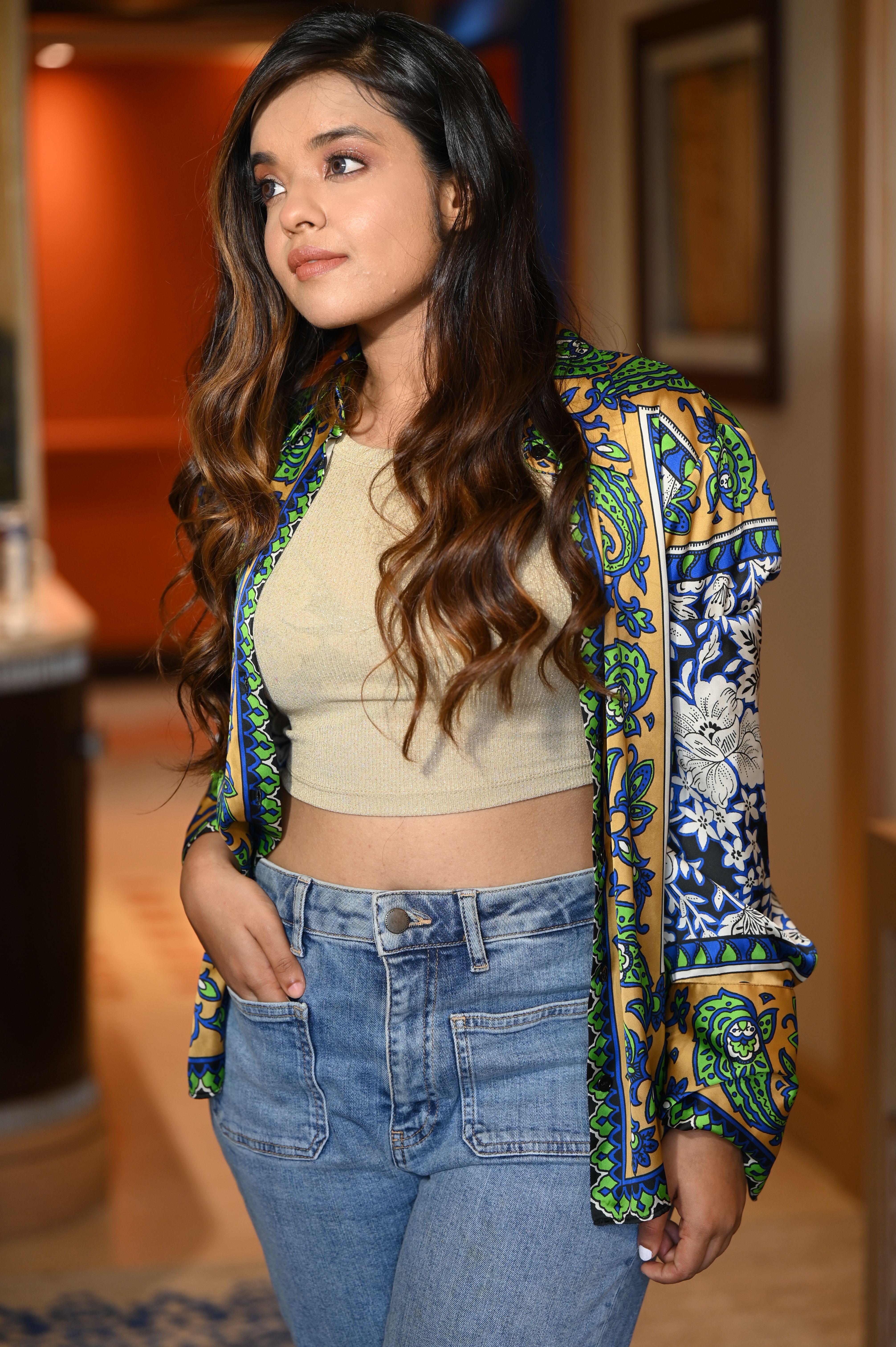 Cropped Bege Estampado