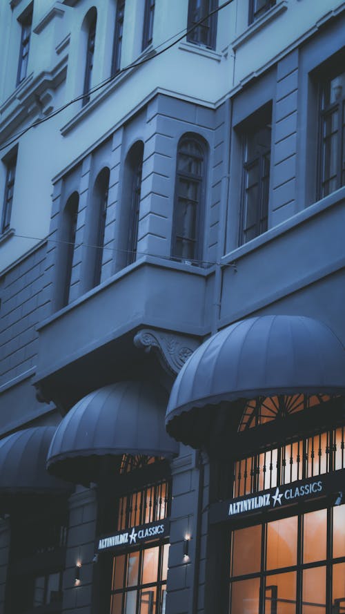 Canopies on the Windows of a Retail Store