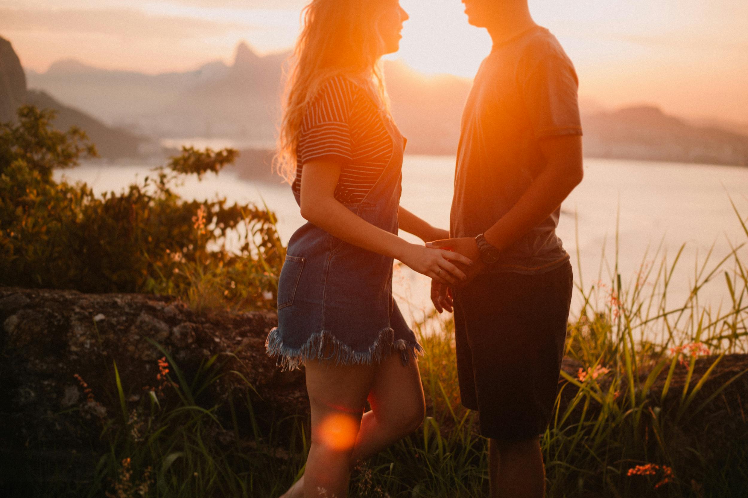 woman holding a man s hand