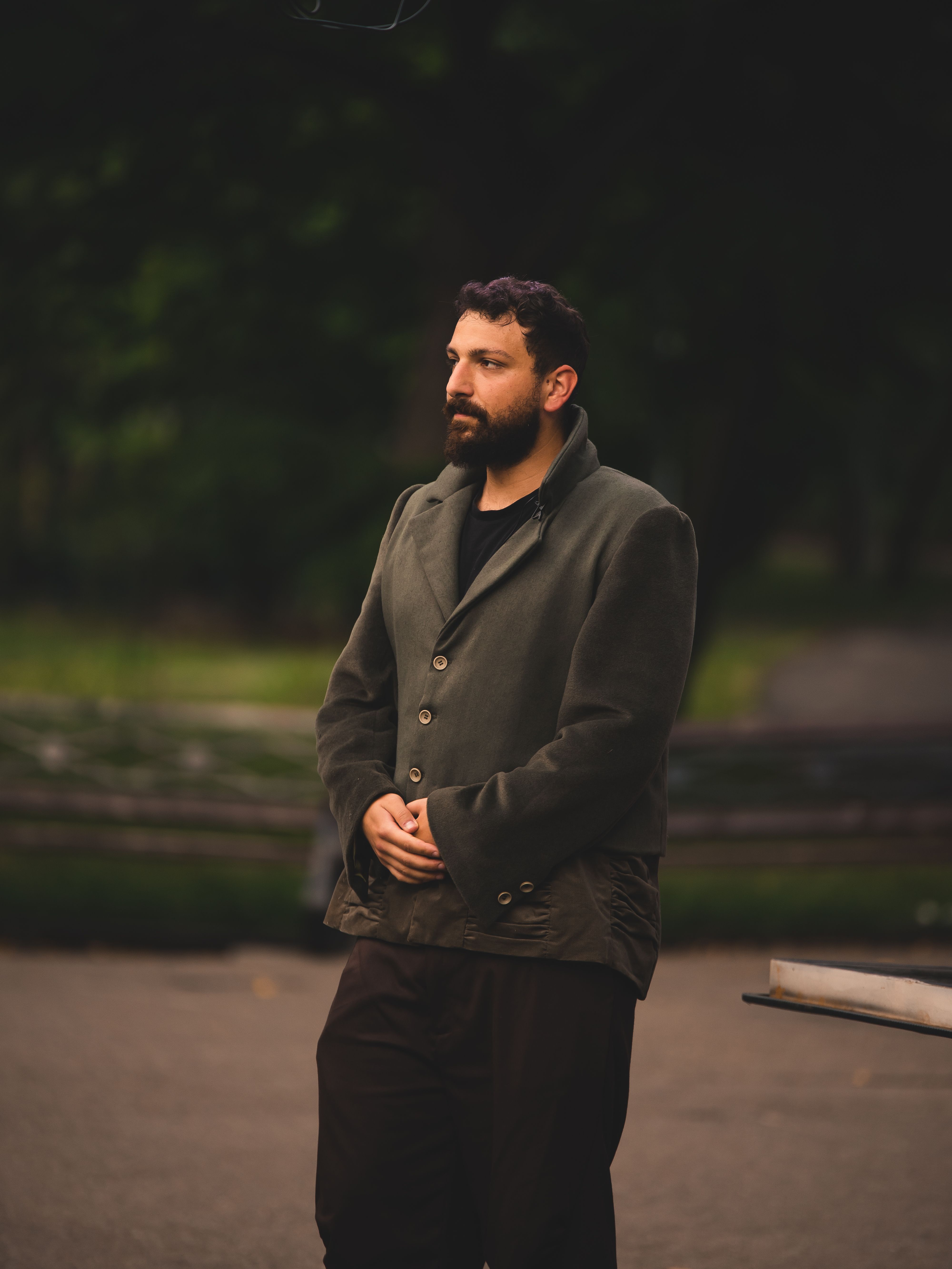 Man in Black Coat Standing in the Park · Free Stock Photo