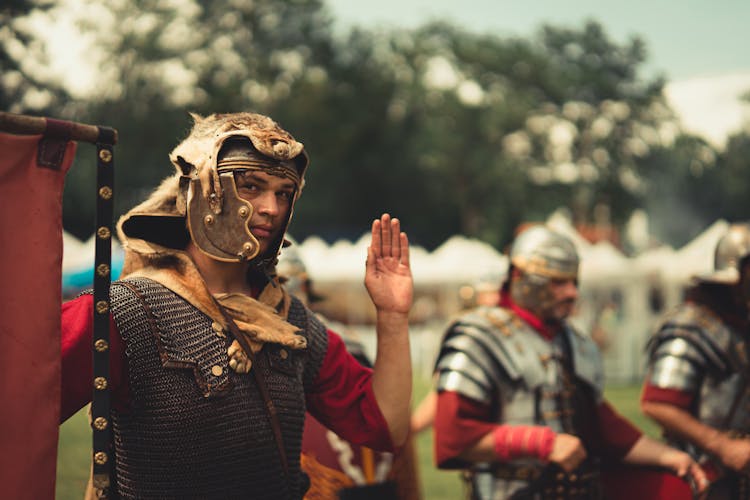 Men During Historic Reenactment