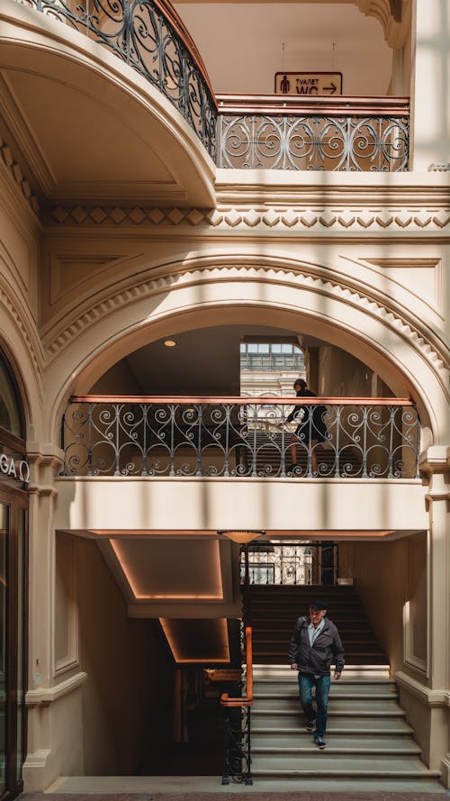 Free Ornamental Staircase in Historical Building Stock Photo