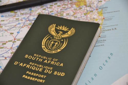 Free South African Passport Map Stock Photo