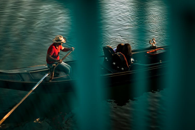 People On A Gondola Boat Ride