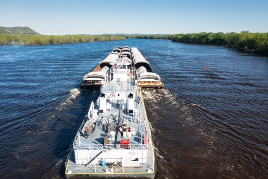 High Angle View of a Boat on a River