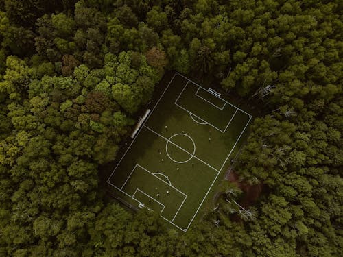 Free Top View of a Football Pitch Stock Photo
