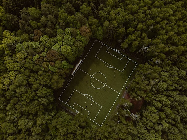 Top View Of A Football Pitch