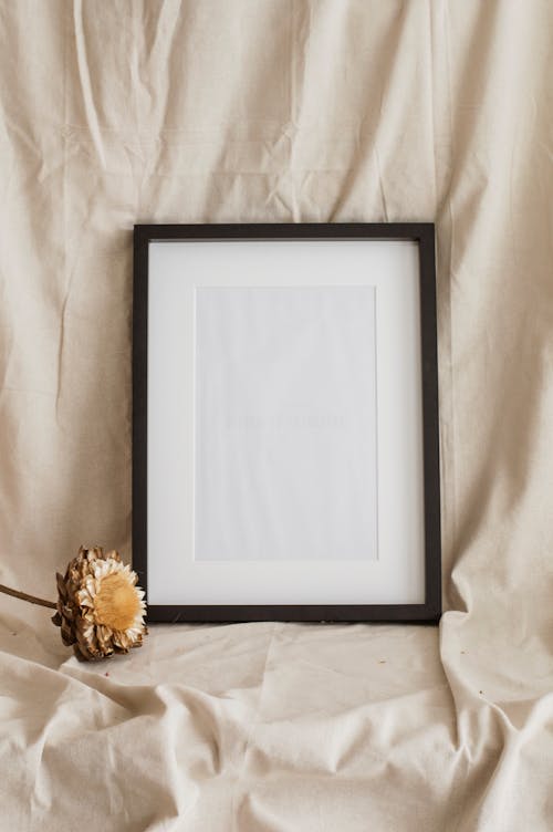 Minimal Frame Op Bank Met Beige Achtergrond