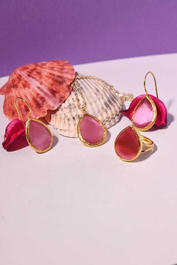 Jewelry Set Over Seashells