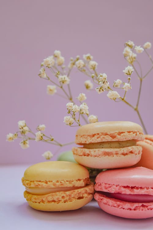 A Close-Up Shot of French Macarons