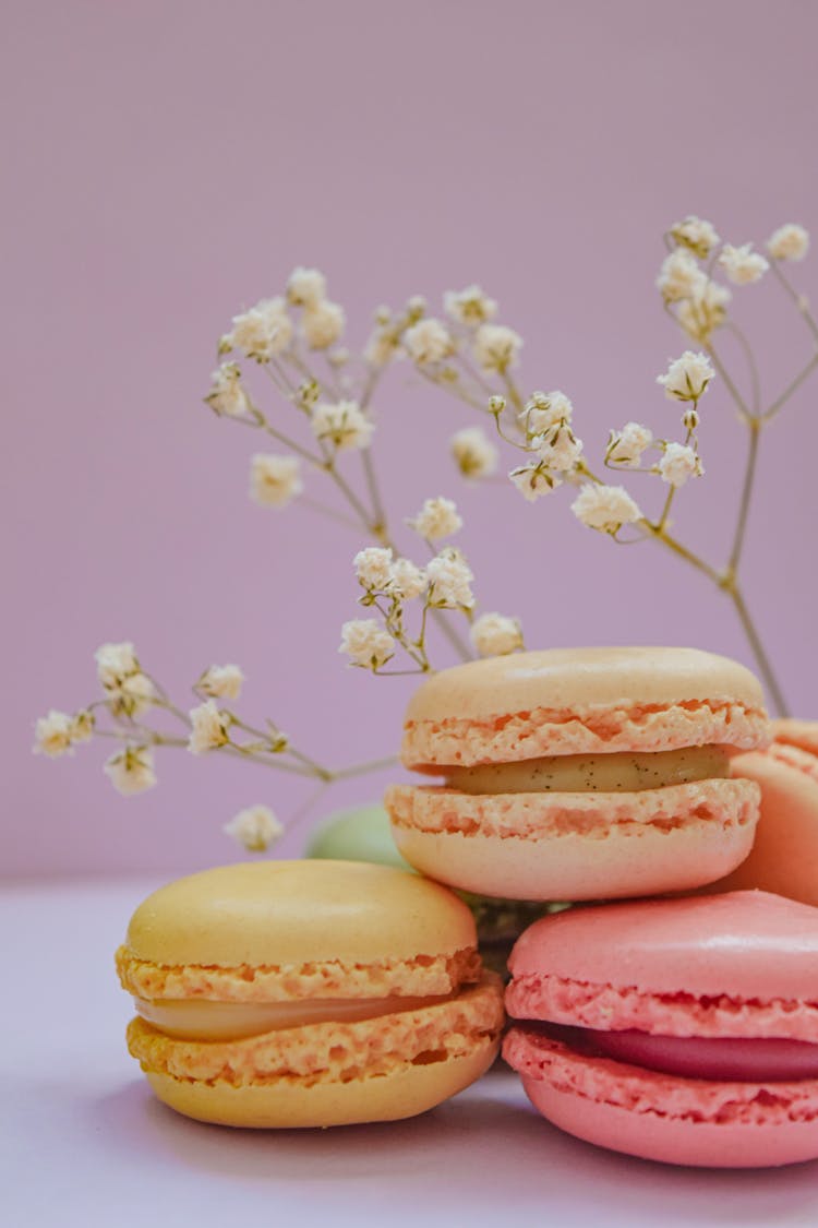 A Close-Up Shot Of French Macarons