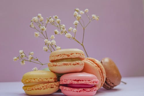 Free A Close-Up Shot of French Macarons Stock Photo