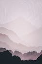 Mountains in Black and Grey Colour Gradient