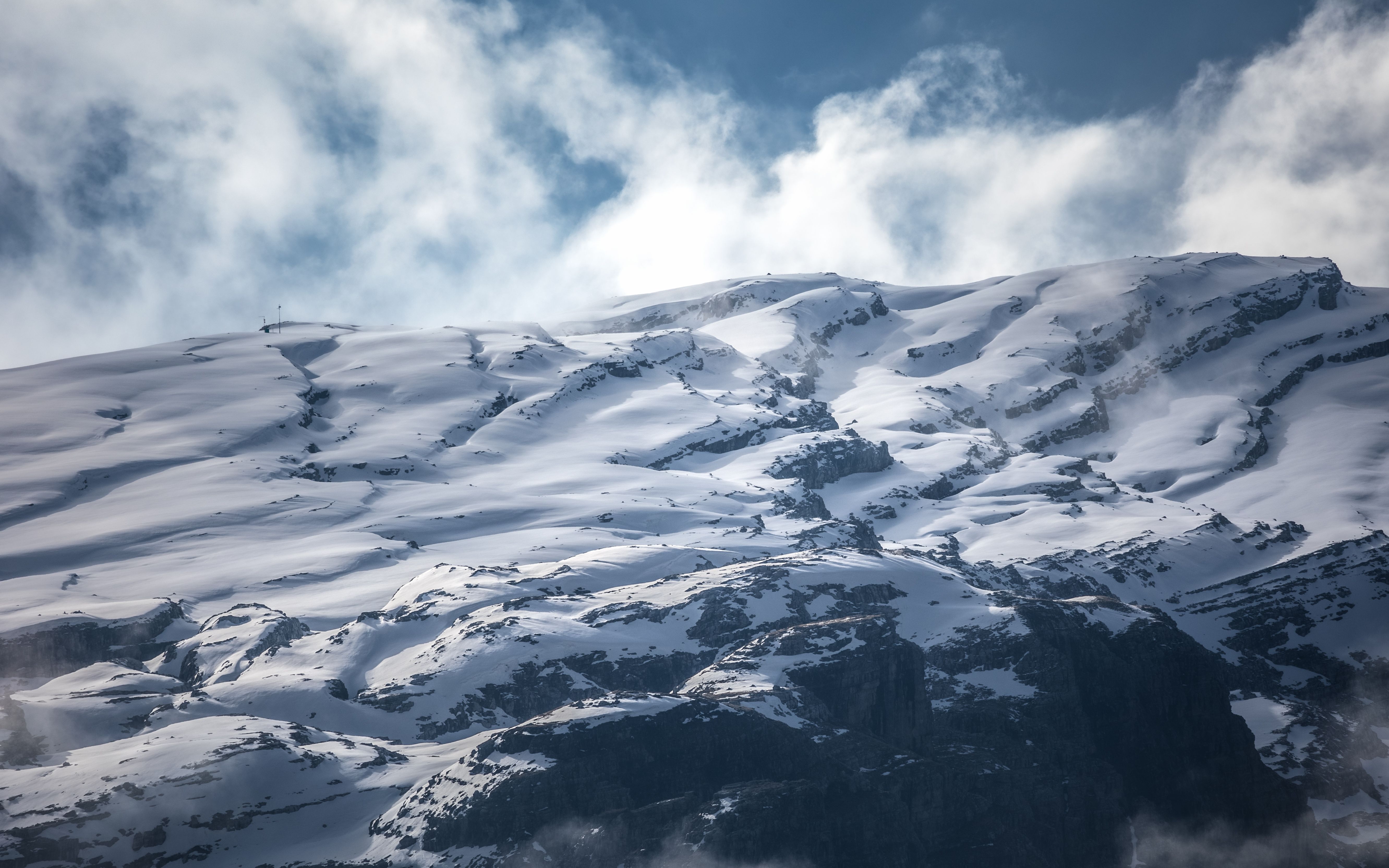 Snow Covered Mountain Under White Clouds · Free Stock Photo