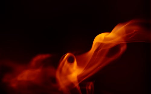 A Close-up Shot of Fire in Black Background
