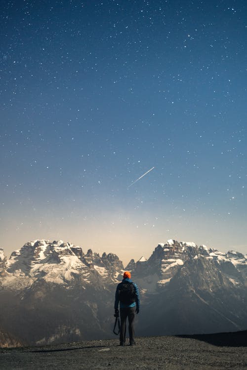 A Man Standing Under a Starry Sky