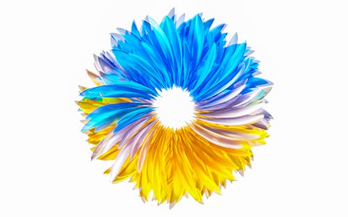 Yellow and Blue Flower Illustration