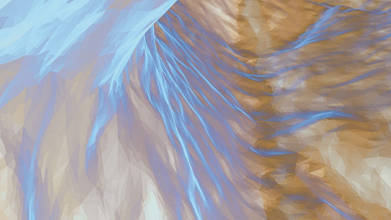 a creative abstract image with blue and brown textured patterns resemb