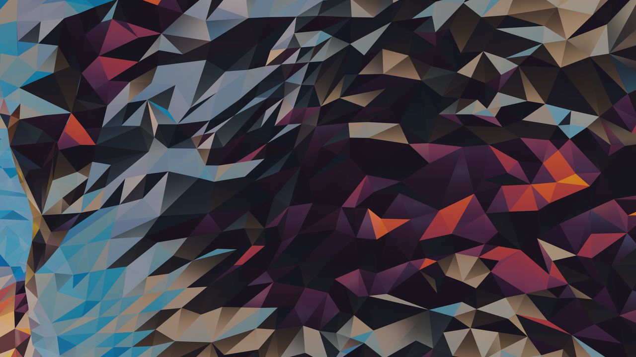 vivid abstract polygonal pattern with sharp geometric shapes and rich