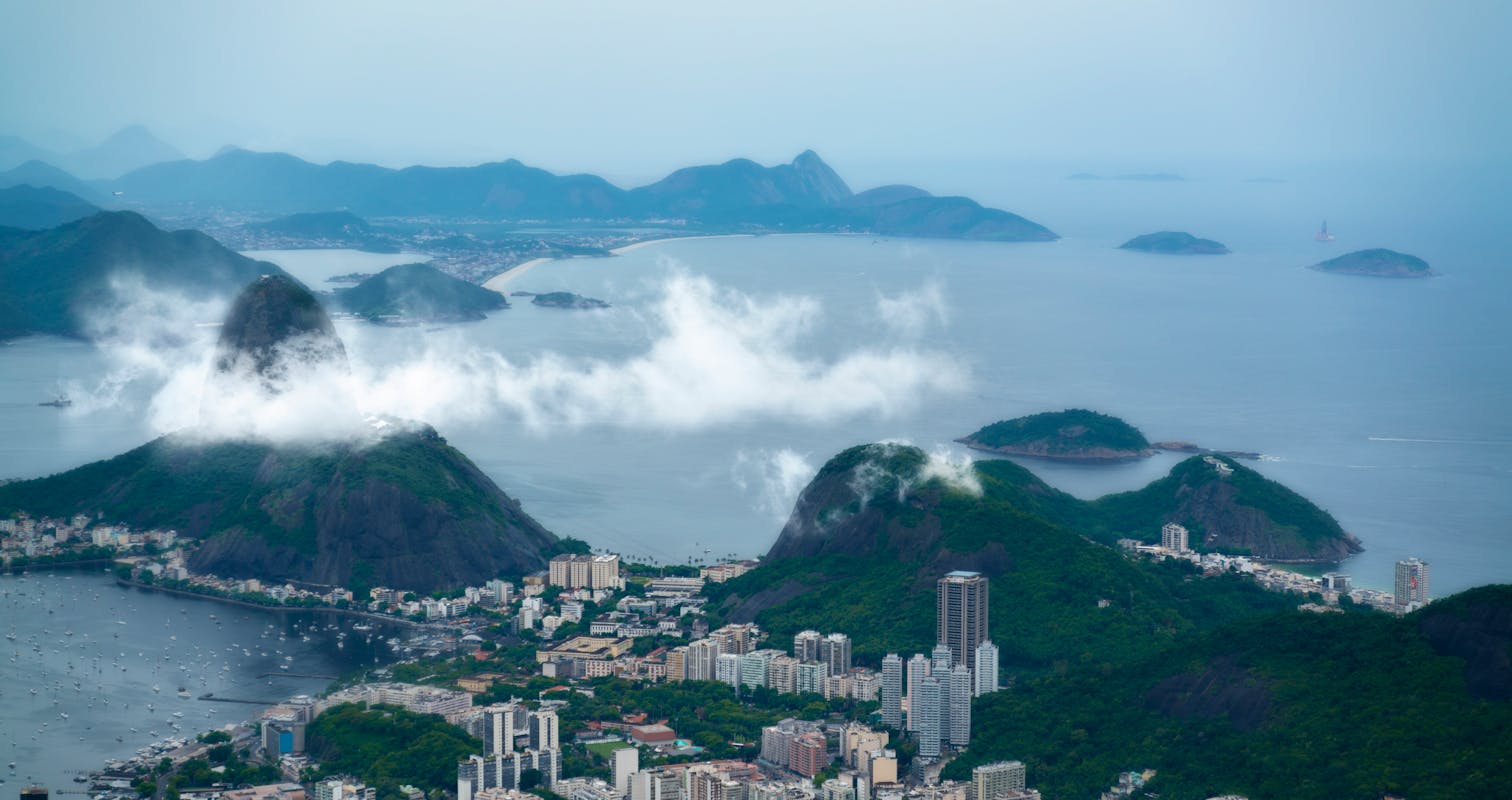 Aerial View Of Rio De Janeiro Brazil In Clouds in Recife, Brazil.