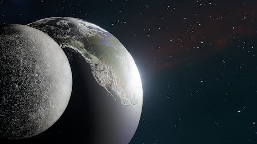 갤럭시, 달, 땅의 무료 스톡 사진