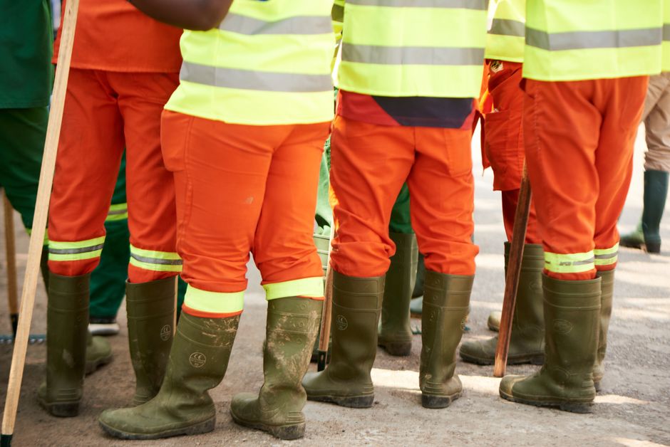 safety work boots close up