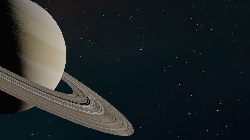 Saturn and its iconic rings against space