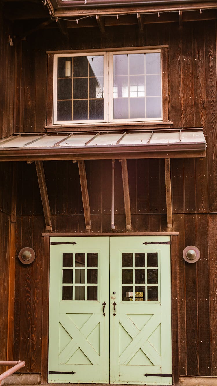 Door And Windows In Wooden Building