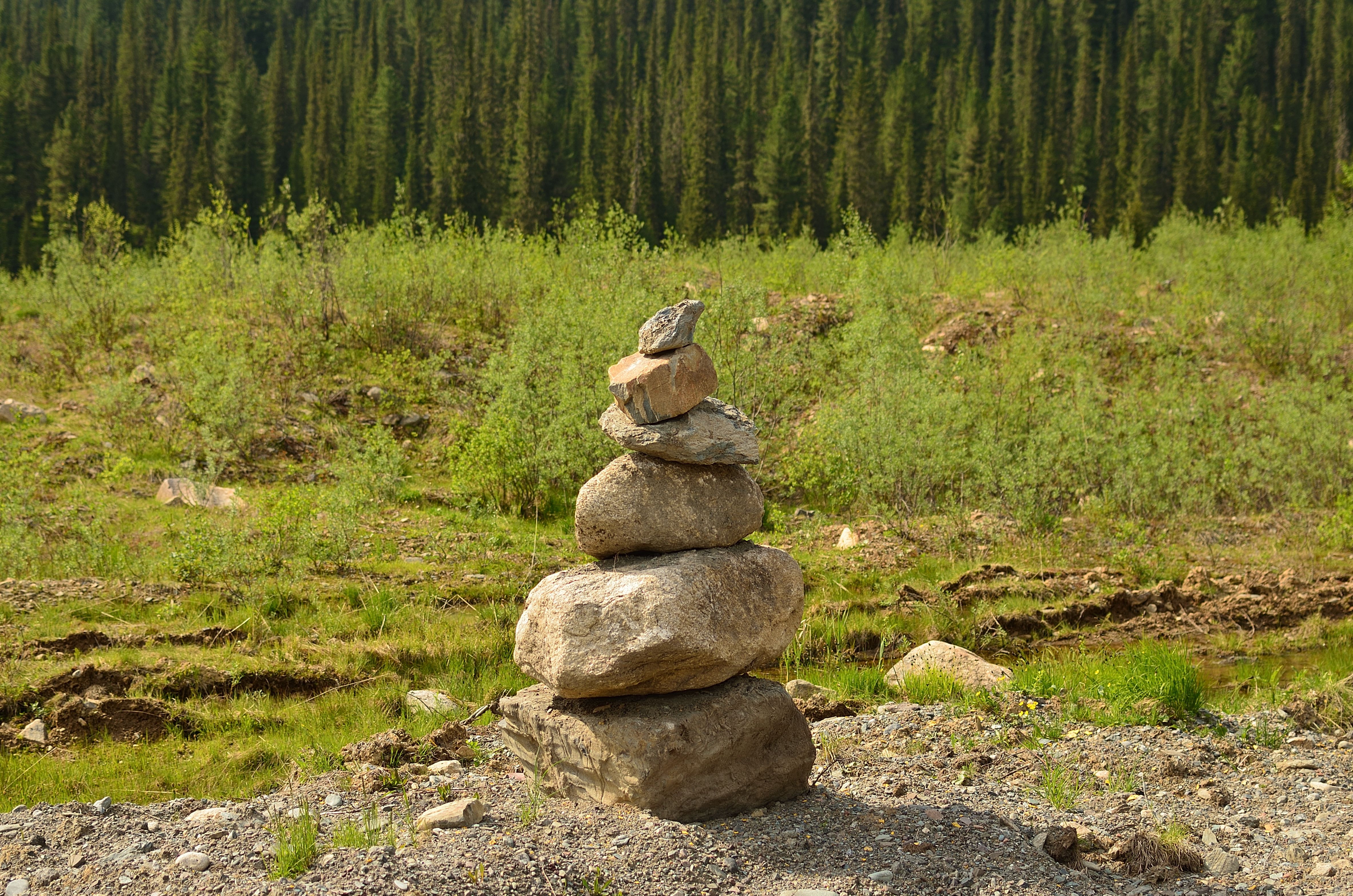 Brown and Gray Rocks on Green Grass Field · Free Stock Photo