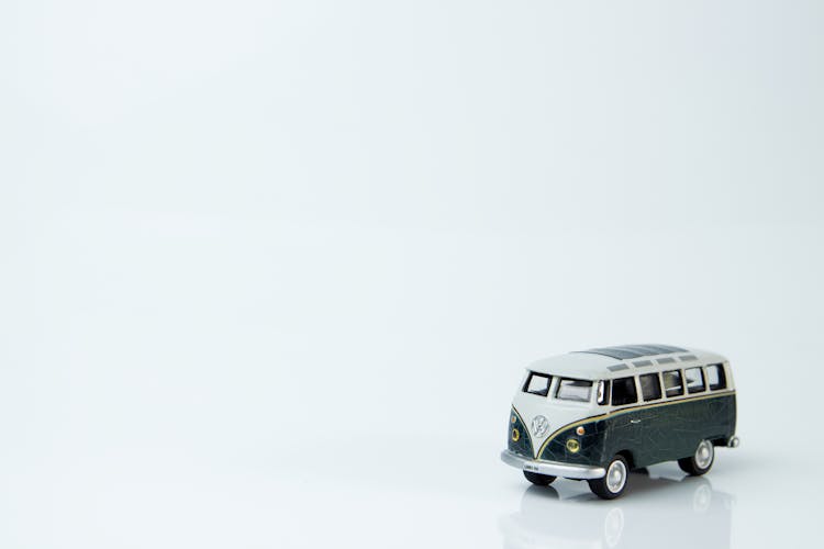 Toy Retro VW Bus On White Background