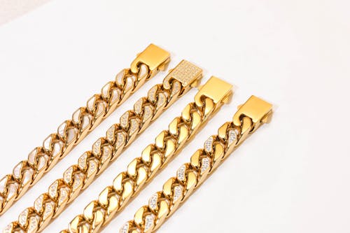 Close-up Shot of Gold Chains