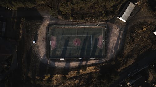 Aerial View of Badminton Court