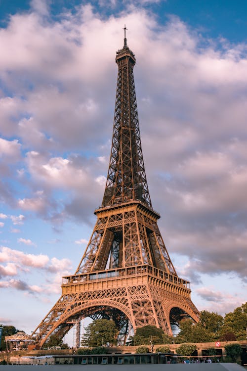 Eiffel Tower Under Cloudy Sky
