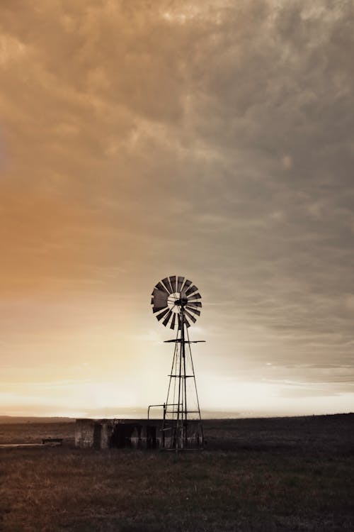 Free stock photo of pump, sunset, water